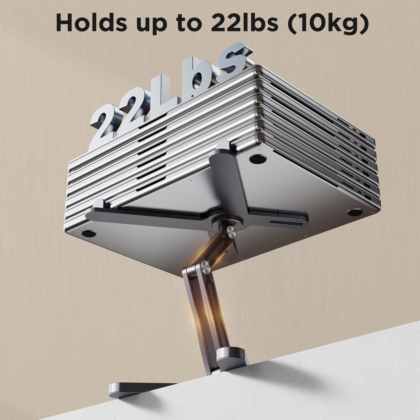 FoldWise X Premium Laptop Stand for Desk - 100% Aluminum, Portable & 360° Rotating - Adjustable Height & Angles Laptop Riser - Sturdy & Foldable MacBook Stand Compatible with All 11-18” Devices
