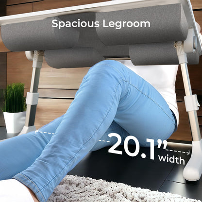 FoldWise 2-in-1 Bed Table & Lap Desk - Soft Cushions, Adjustable Height & Angle, Foldable with Wrist Rest, Tablet Holder, Edge Stopper & Laptop Table Non-Slip Leather, Ideal for Bed Desk, Sofa & Chair