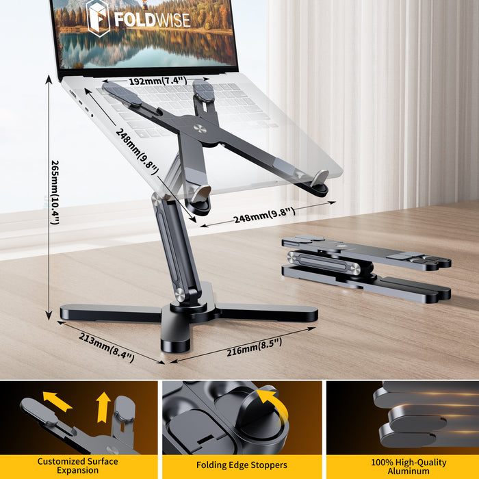 FoldWise laptop stand on desk