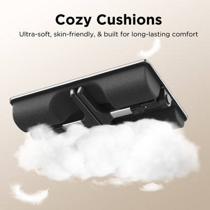 FoldWise 2-in-1 Bed Table & Lap Desk - Soft Cushions, Adjustable Height & Angle, Foldable with Wrist Rest, Tablet Holder, Edge Stopper & Laptop Table Non-Slip Leather, Ideal for Bed Desk, Sofa & Chair - Black