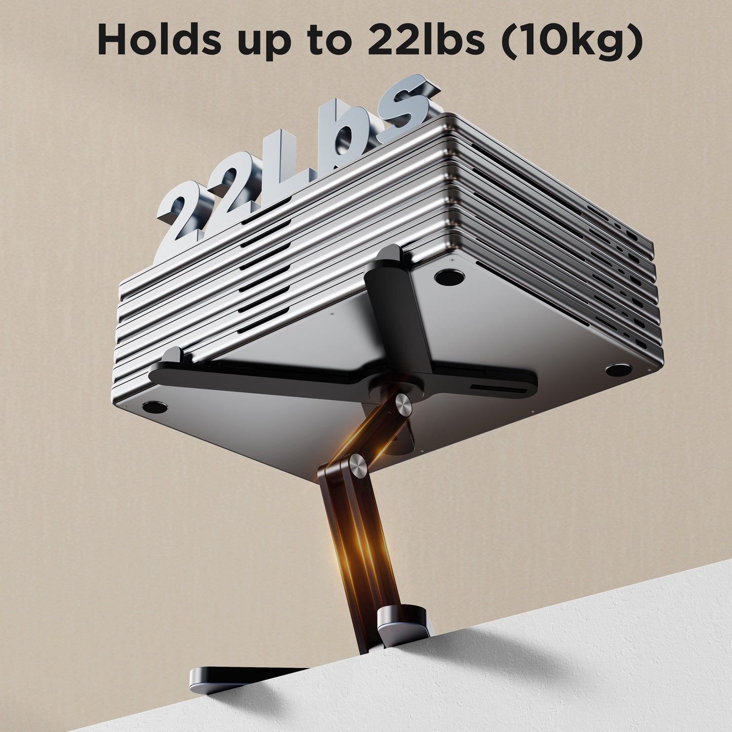 FoldWise X Premium Laptop Stand for Desk - 100% Aluminum, Portable & 360° Rotating - Adjustable Height & Angles Laptop Riser - Sturdy & Foldable MacBook Stand Compatible with All 11-18” Devices Black